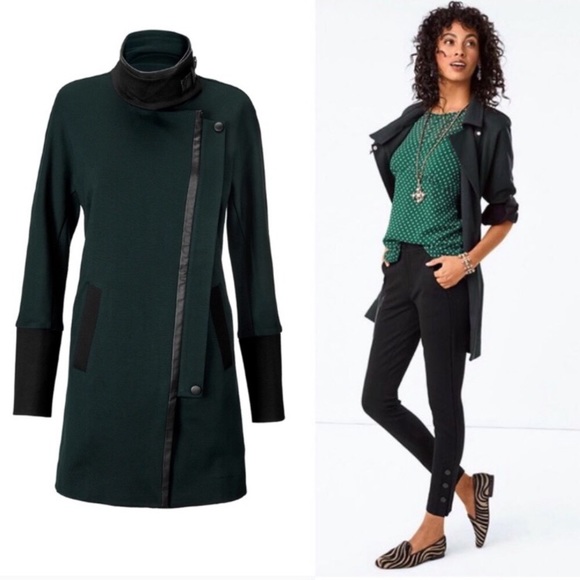 CAbi Renaissance Coat Green Black Small 3725 - Picture 6 of 16